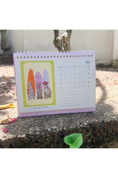 Desk Calendar - Year 2027 - Limited Edition Surf Pups